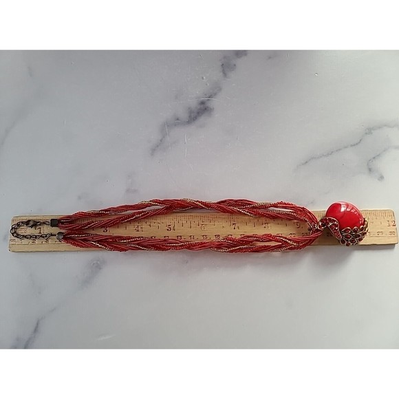 Red Peacock Pendant Necklace - Picture 10 of 10